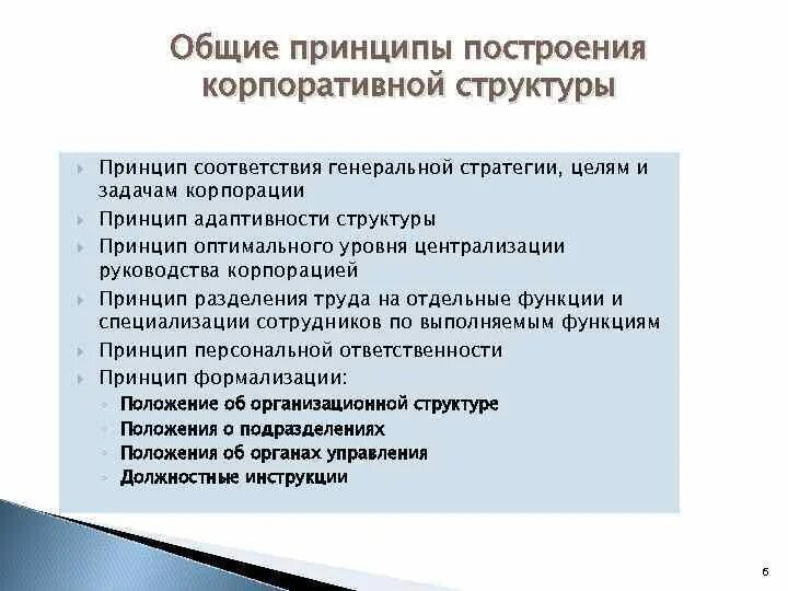 Формирование корпоративной структуры