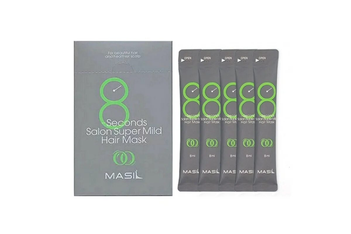 Masil 8 seconds Salon super mild hair Mask — 8 мл. Masil 8 seconds Salon super mild hair Mask супер мягкая маска для волос 8ml*20ea. Маска для волос masil 8 seconds зеленая. Masil] 8 seconds Salon super mild hair Mask 8ml * 20ea (Weight : 190g).