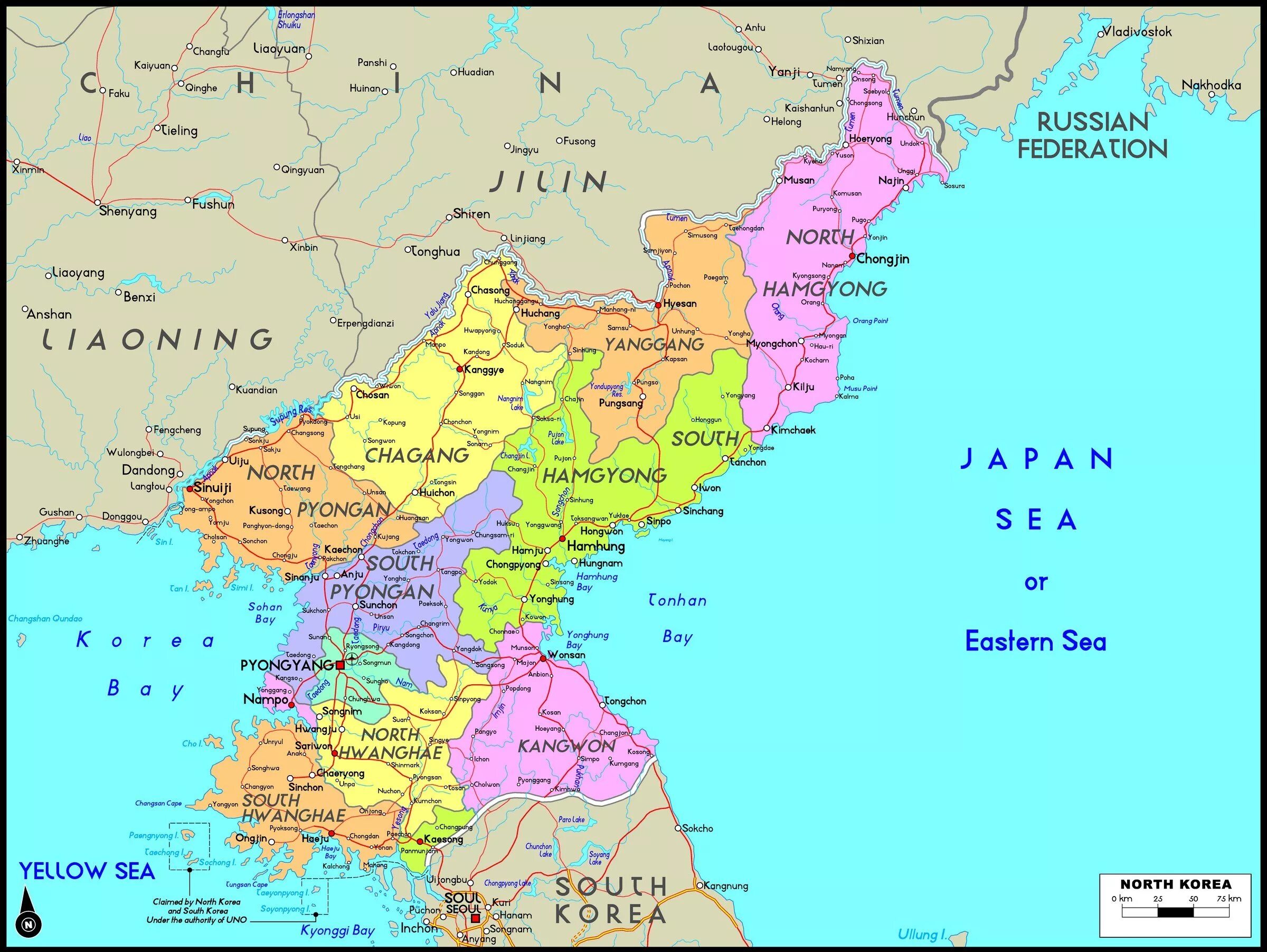 Географическая карта Северной Кореи. Северная Корея политическая карта. Северная Корея на карте.