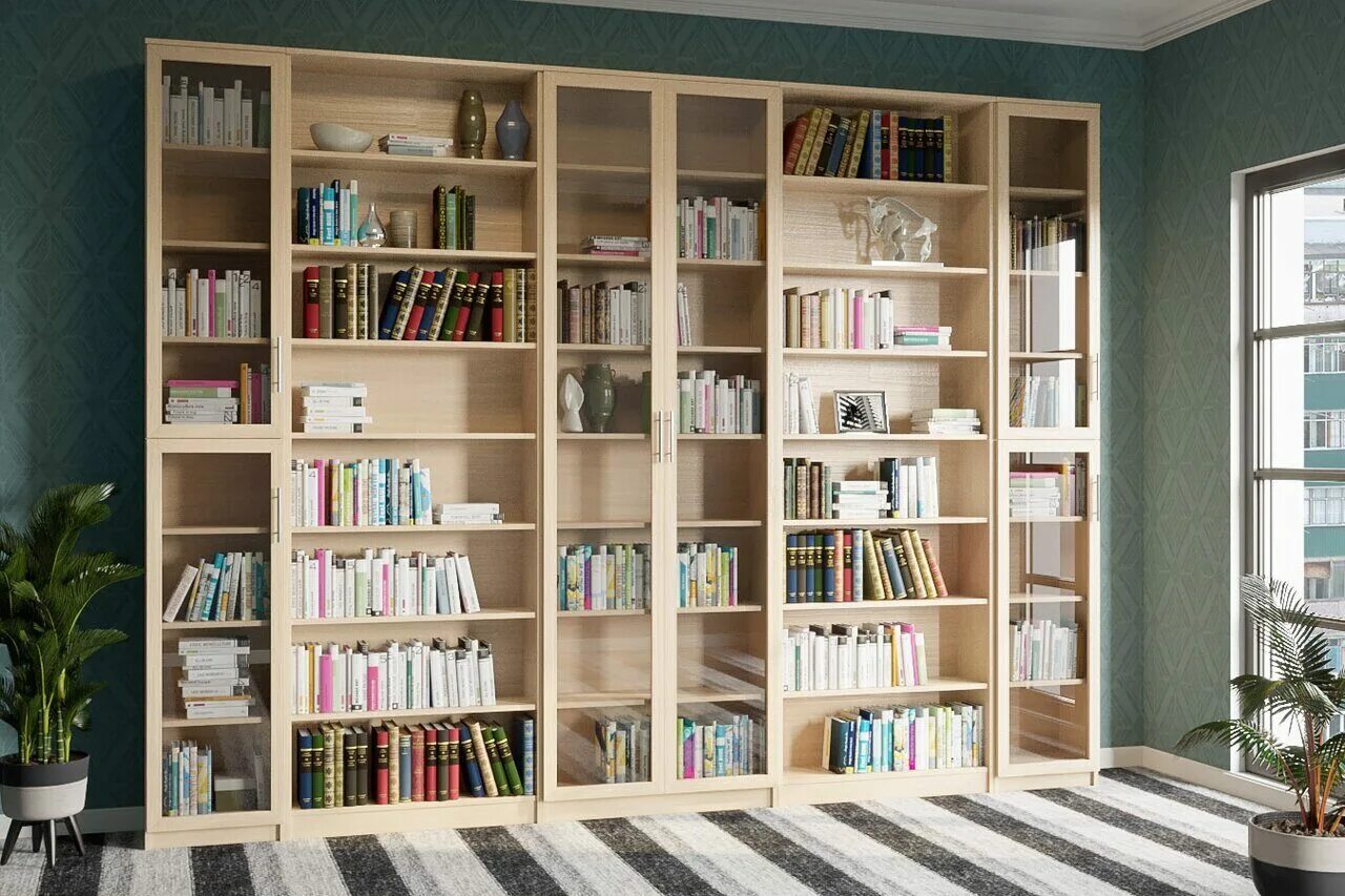 8 шкаф для книг. Шкаф книжный библиотека Элен.