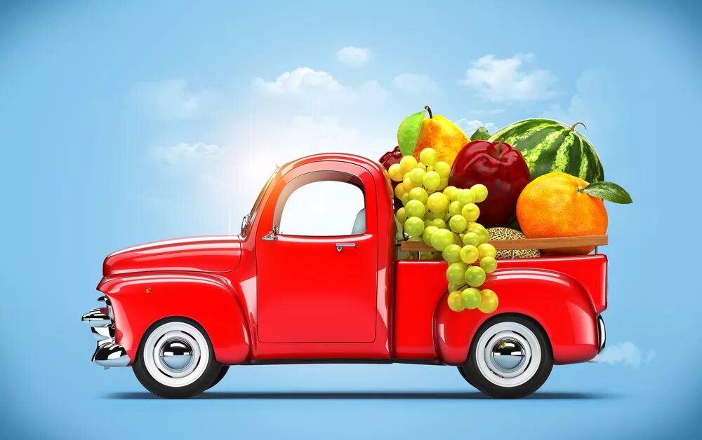Скрипт на авто фрукты. Грузовик с овощами. Грузовичок с фруктами. Машина с продуктами. Машина с фруктами.