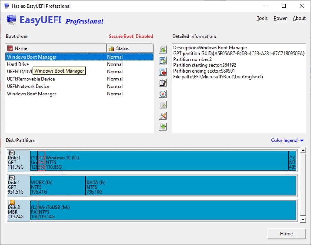 Hasleo EASYUEFI. EFI Boot. EASYUEFI WINTOUSB Enterprise. Управление диском с EFI. Internal drivers