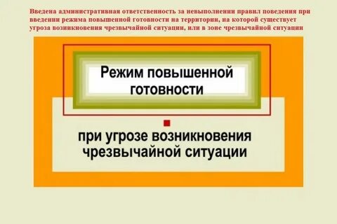 Введения режима повышенной готовности чрезвычайной ситуации