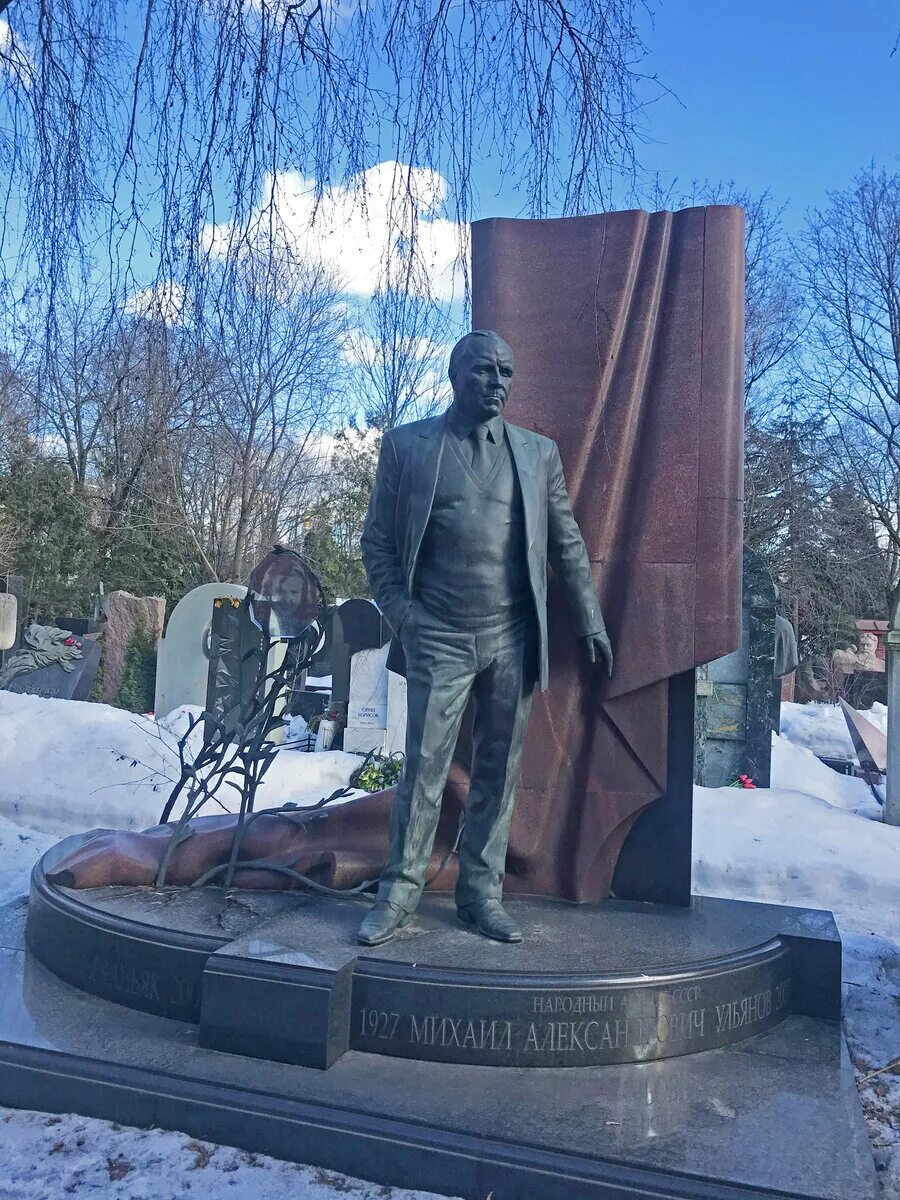 Памятник михаилу ульянову в москве где. Памятник Михаила Ульянова на Новодевичьем кладбище. Памятник Гурченко на Новодевичьем. Памятники артистам на Новодевичьем кладбище в Москве.