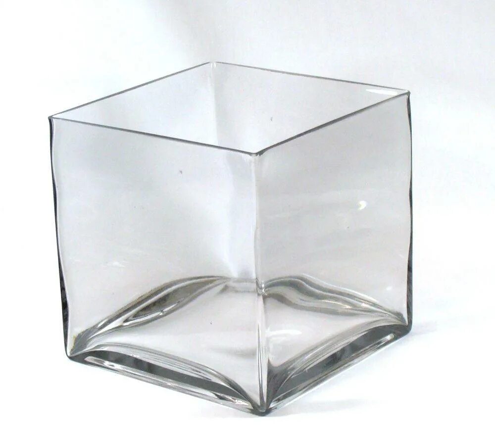 Ваза куб "кубик" h100 d100 арт.00030484, шт. Квадратные стеклянные вазы. Стеклянная ваза куб. Ваза стеклянная квадратная.