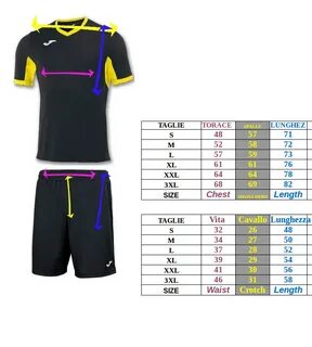 Joma размерная сетка