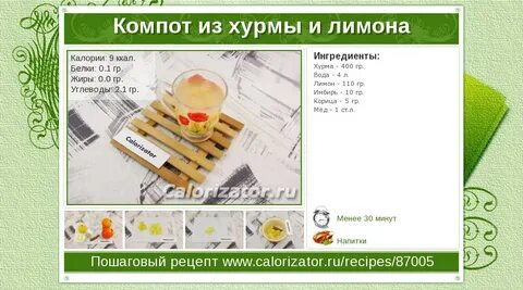 Лимон с сахаром калории