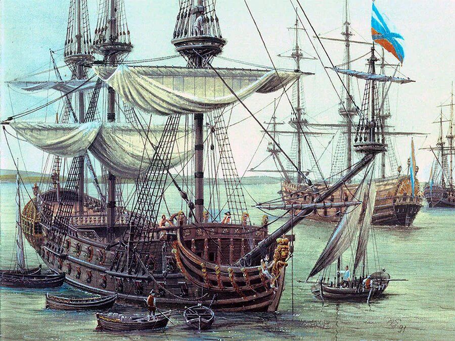 Как называется объединение кораблей. Корабль Слава Екатерины 1783. Корабли Петра Петра 1. Корабль гото Предестинация при Петре 1.