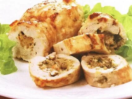 Рецепт рулетиков с грибами и сыром