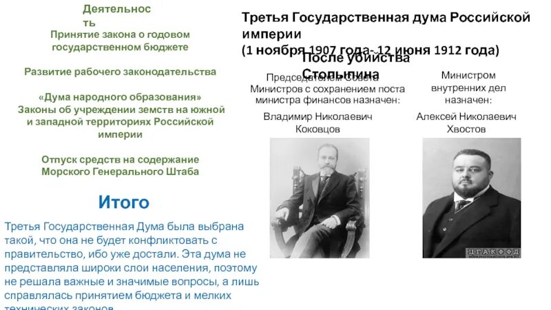 Государственная дума в третьем. Государственная дума в третьем