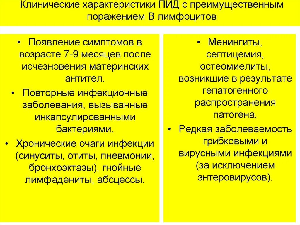 Иммунодефицит в лимфоцитов. Характеристики пид с поражением т-лимфоцитов. основные клинические проявления пид. клинические признаки пид с преимущественным поражением т лимфоцитов. основные клинические характеристики пид.
