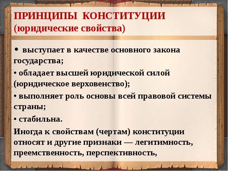 Конституция рф обладает принципом. Принципы Конституции. Черты Конституции. Принципы основного закона государства. Основные черты Конституции как основного закона страны.