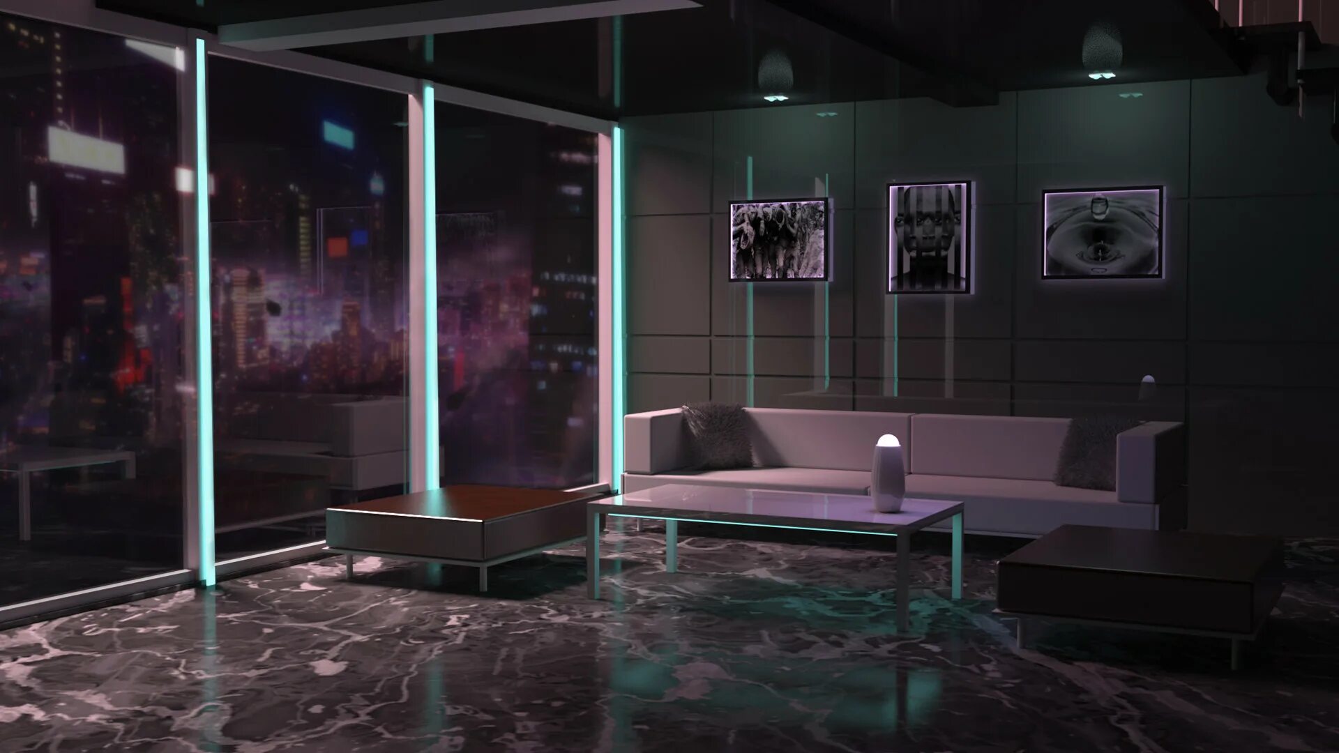 Интерьер в стиле киберпанк deus ex interior Sci fi house, Interior design, Interior