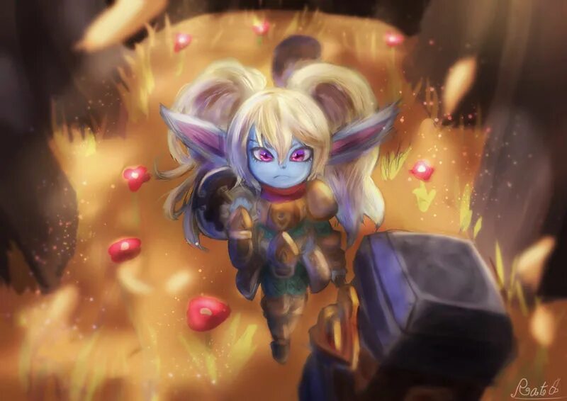 Как выглядит поппи. Поппи. ноксианская поппи. league of legends поппи олененок. поппи лига легенд арт.