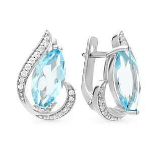 Серебряные серьги с топазом