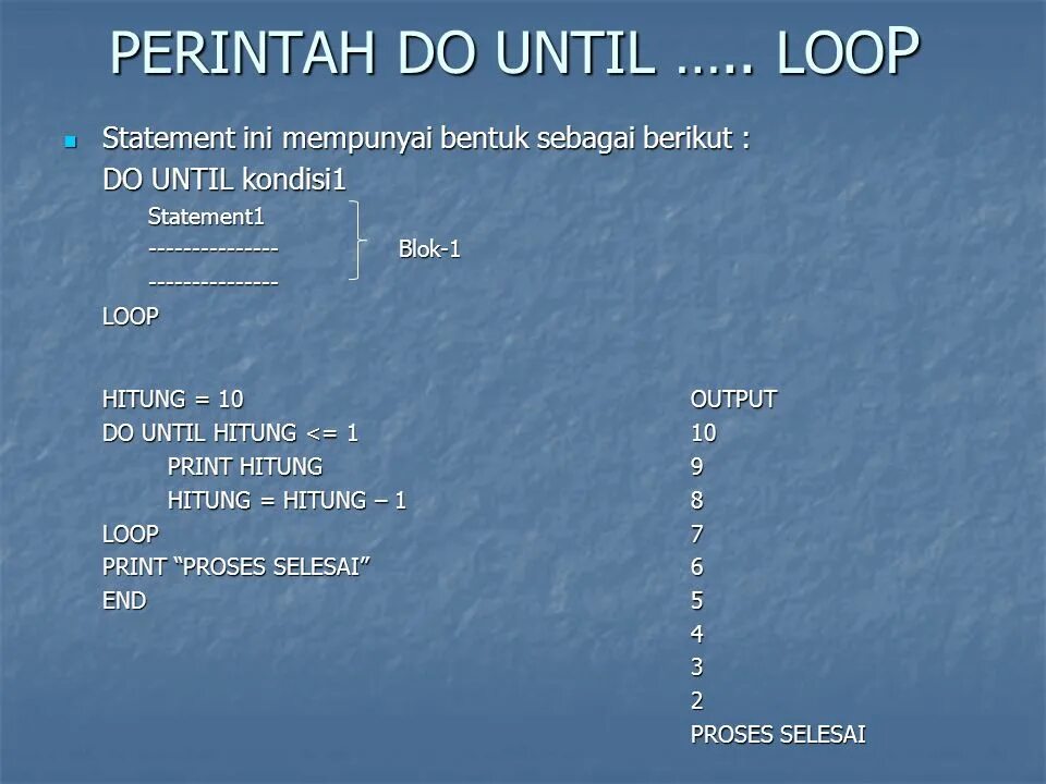 Примеры loop. Do until … loop.