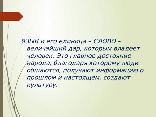 Единица текста 6. Русский язык достояние народа. Слово как единица языка. Прежде всего вводное слово. Слово единица слова.