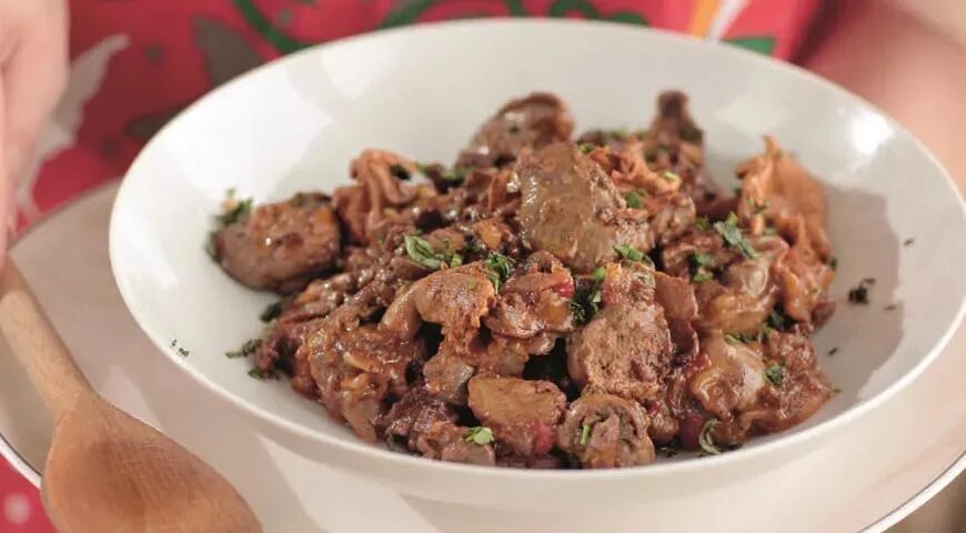 Лисички с печенью куриной
