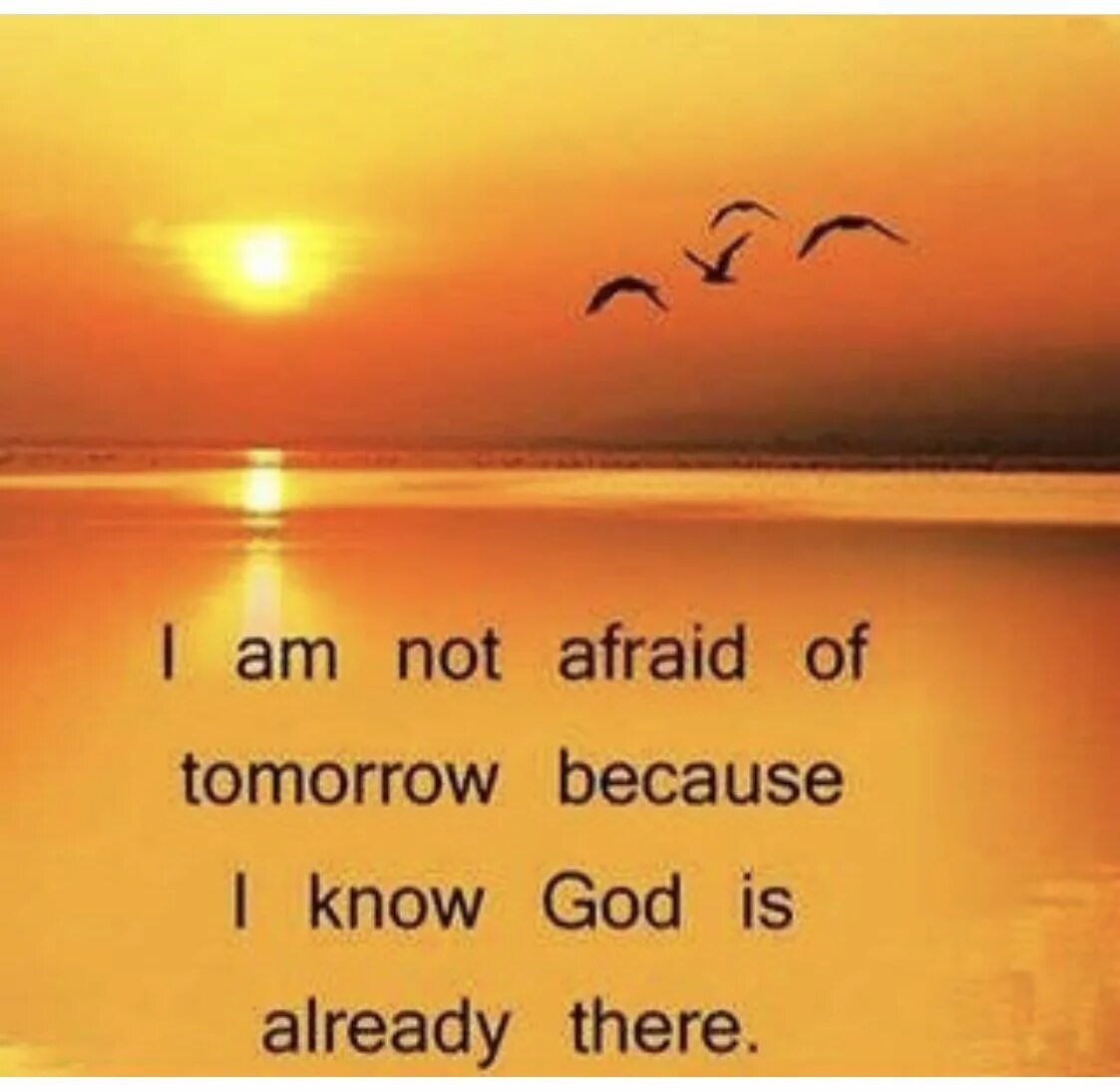 We see him tomorrow. Don't be afraid with God. Don't be afraid Faith. To be afraid of. Do not be afraid.