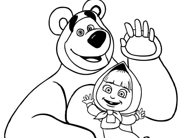 Раскраска. Маша и медведь. Маша и медведь раскраска для малышей. Раскраска медведь из мультика. Маши черное белое