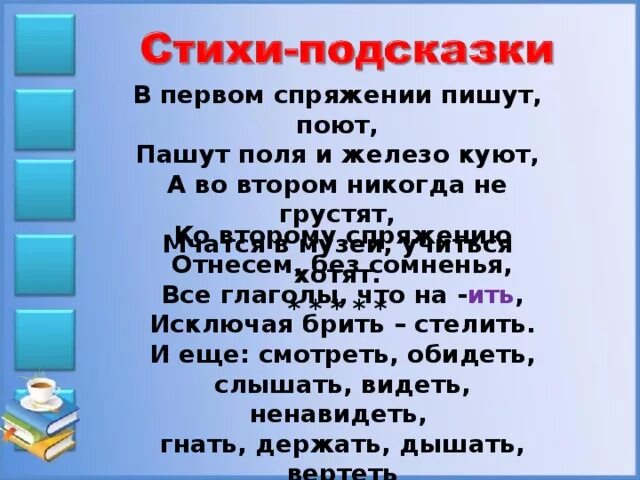 Все глаголы что на ить исключая брить. Ко 2 спряжению отнесем мы без сомненья все глаголы что на ить. Ко второму же спряженью отнесём мы без сомненья. Ко второму же спряженью. Ко второму же спряженью отнесём мы.