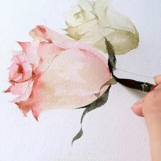 Как нарисовать розу акварелью
