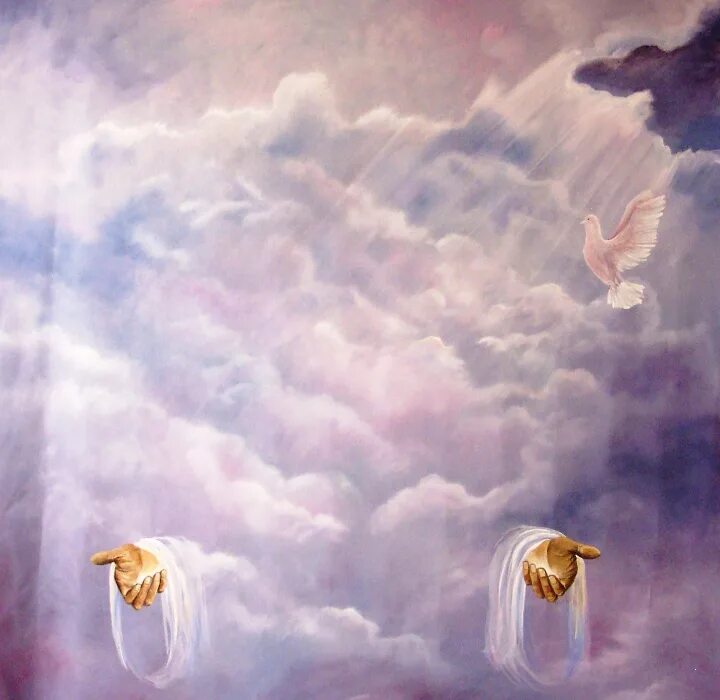 Икар божьей милостью. Бог в облаках. Бог в небе. Ангел на облаке. Лик Божий в небе.