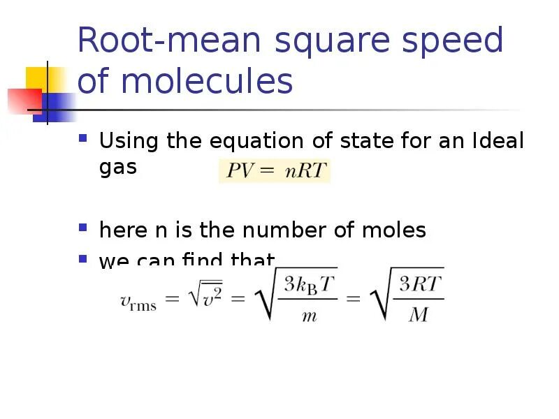 Root mean Square Speed. RMS root mean Square. Root mean Square Speed of an ideal Gas. Mean Squared value.