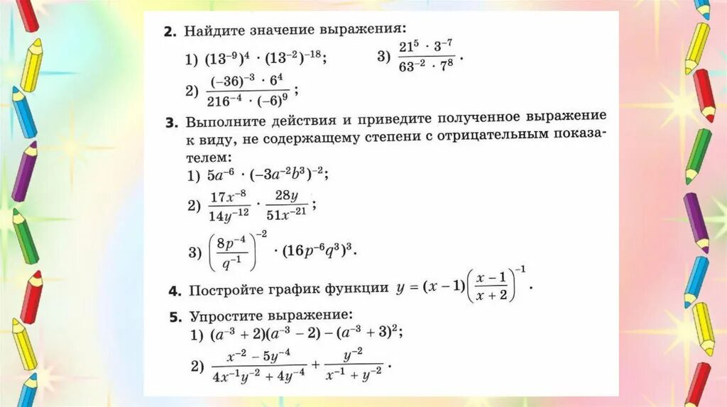 Минус в показателе степени. Отрицательная степень с отрицательным показателем. показатели в выражениях. математический диктант степень с отрицательным показателем. выражения с отрицательными степенями.