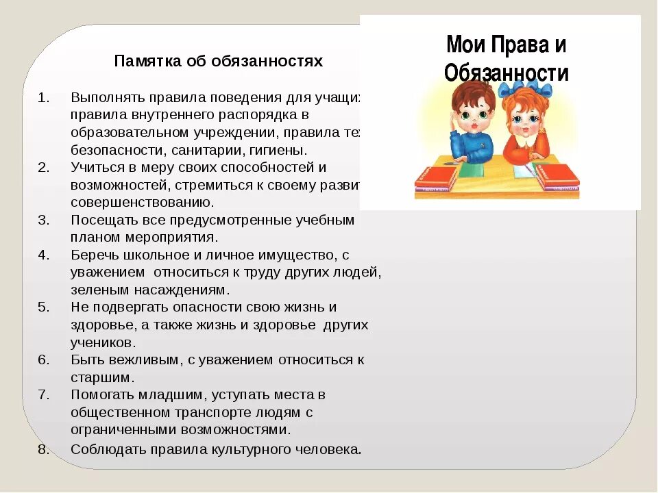 Праваиобязаннлсти ребенка. Пава и обязанности детей.