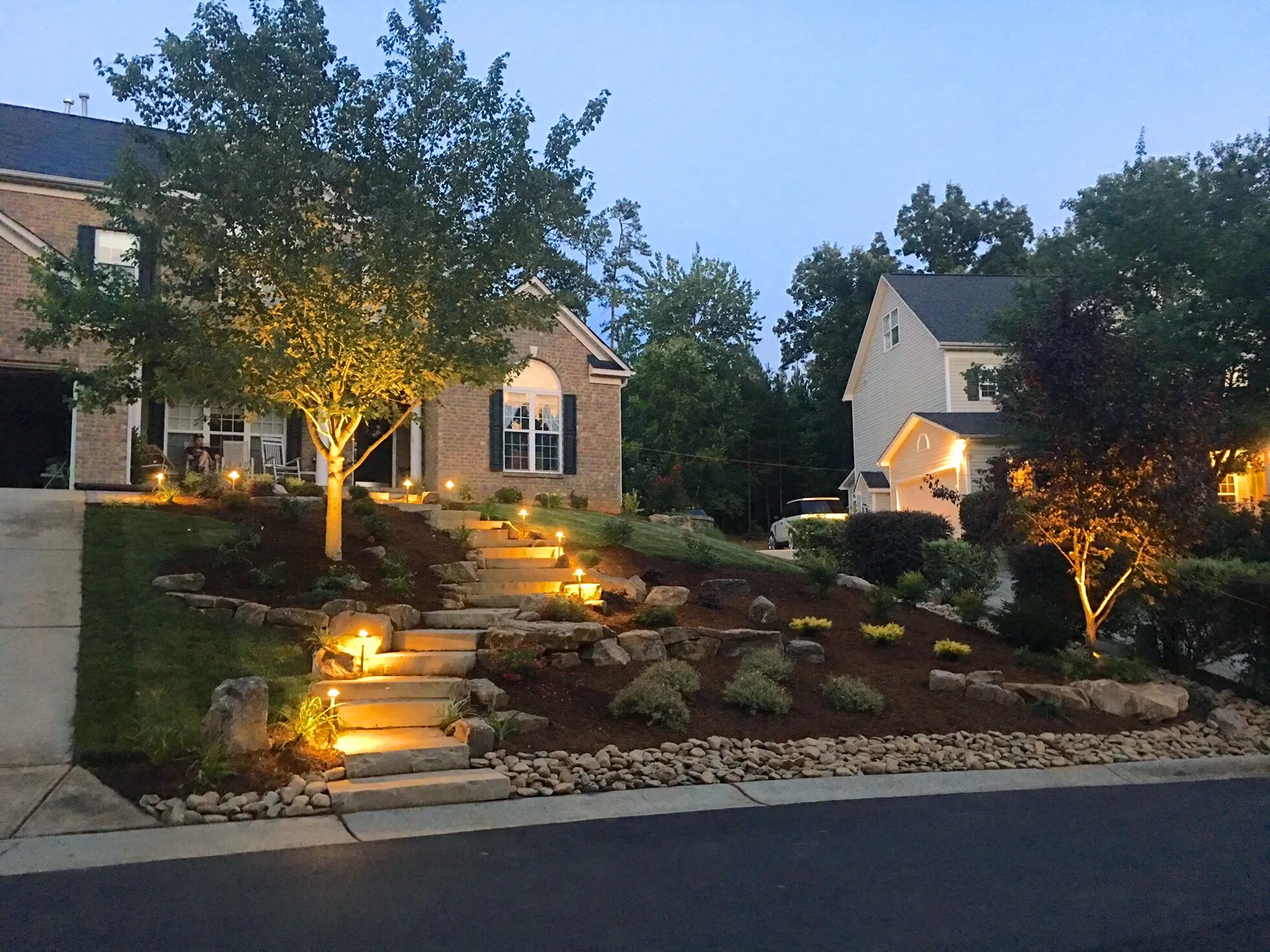 Courtyard Lighting. Step night