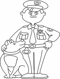 Coloriage à imprimer - Coloriages métier : Policier 01 - 10 Doigts