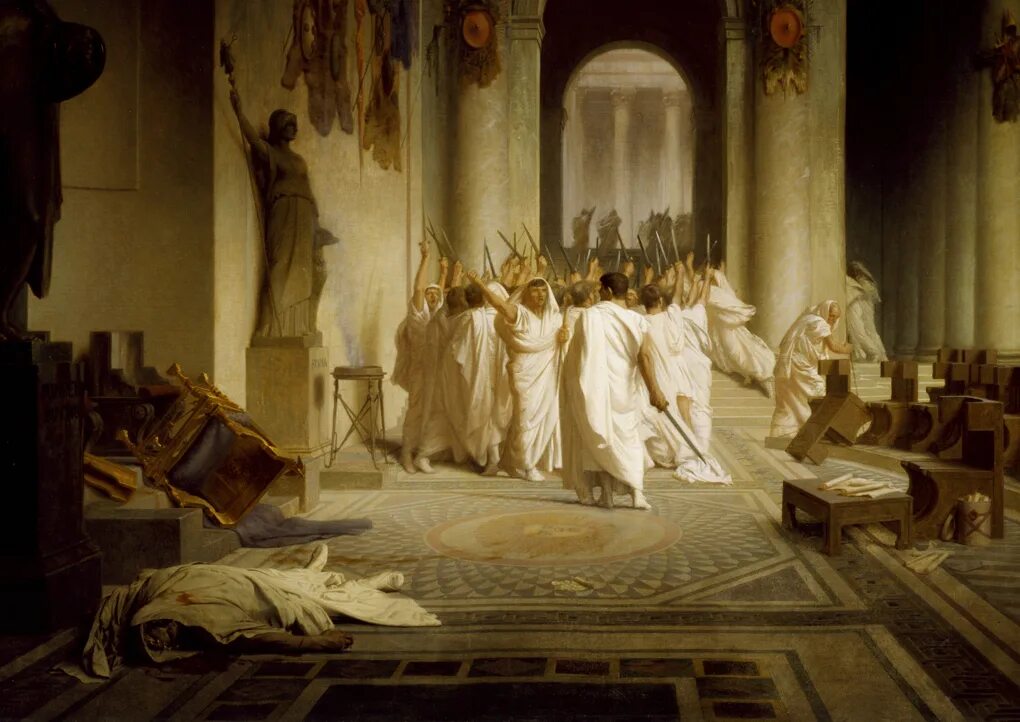 Смерть в римском праве. Винченцо Камуччини "смерть Цезаря" (1798 г.).