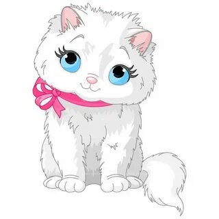 Картинка белая кошка для детей
