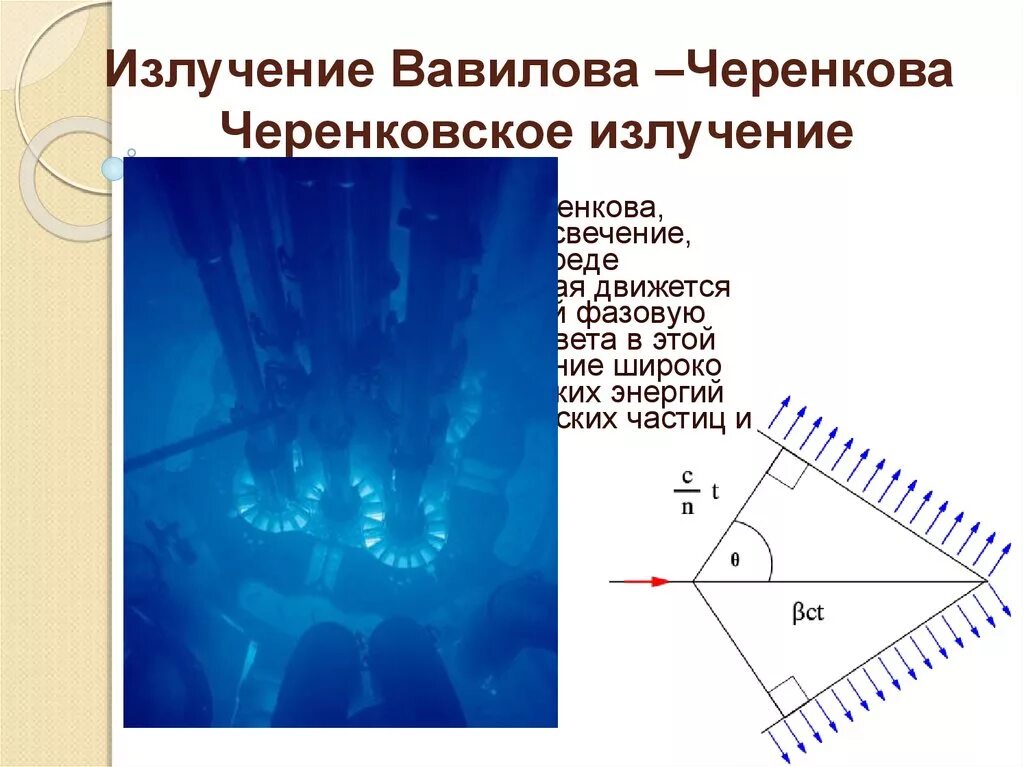Свечение вавилова черенкова рбмк. Излучение вавилова черенкова физика. Люминесцентного излучения вавилова-черенкова. Черенков излучение. Свечение вавилова черенкова.