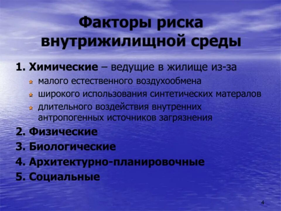 Загрязнение жилых помещений. Биологические факторы загрязнения. Биологическое загрязнение жилища. Факторы риска жилой среды. Химические факторы риска.