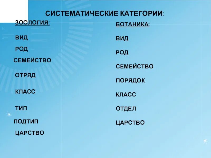 Список слов и словосочетаний царство тип класс. Систематические категории. Систематически котрегори. Систематические категории систематические категории. Систематические категории в ботанике.