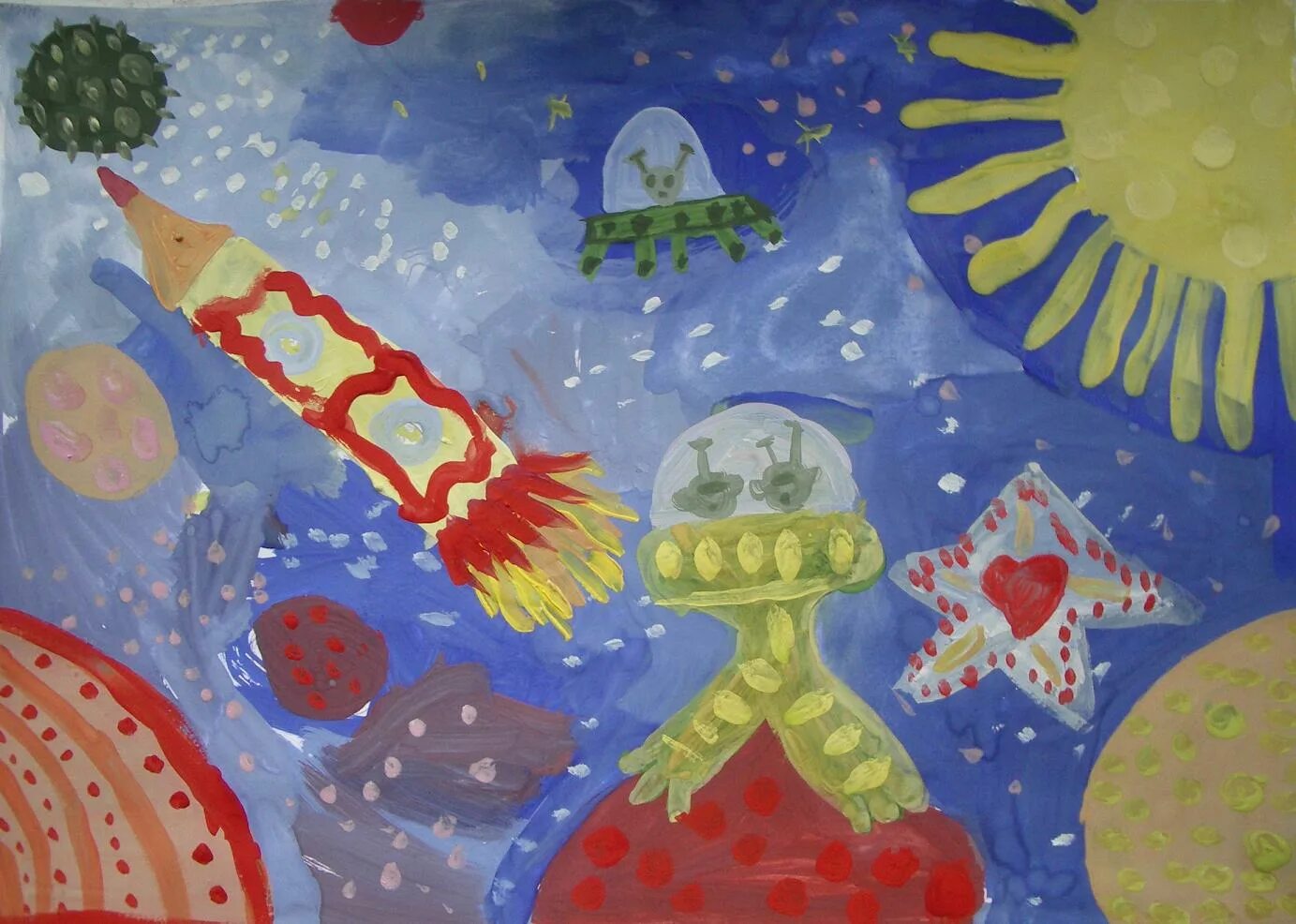 Занятие на тему космонавтики. Рисунок на тему космос. Детский рисунок на тему космос. Рисунки на тему космос для детей. Рисование в старшей группе на тему космос.