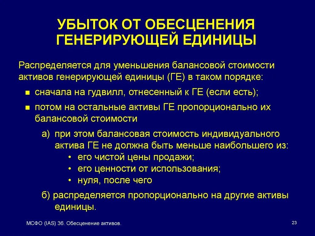 Убыток от обесценения. Убыток от обесценения актива проводка. Генерирующая единица МСФО. Генерирующая единица это. Генерирующие активы