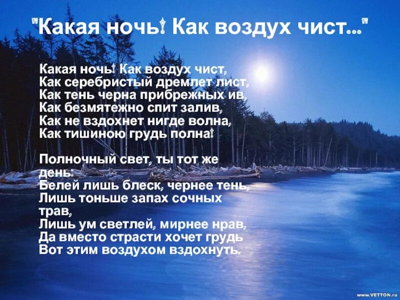 Стих какая ночь как воздух