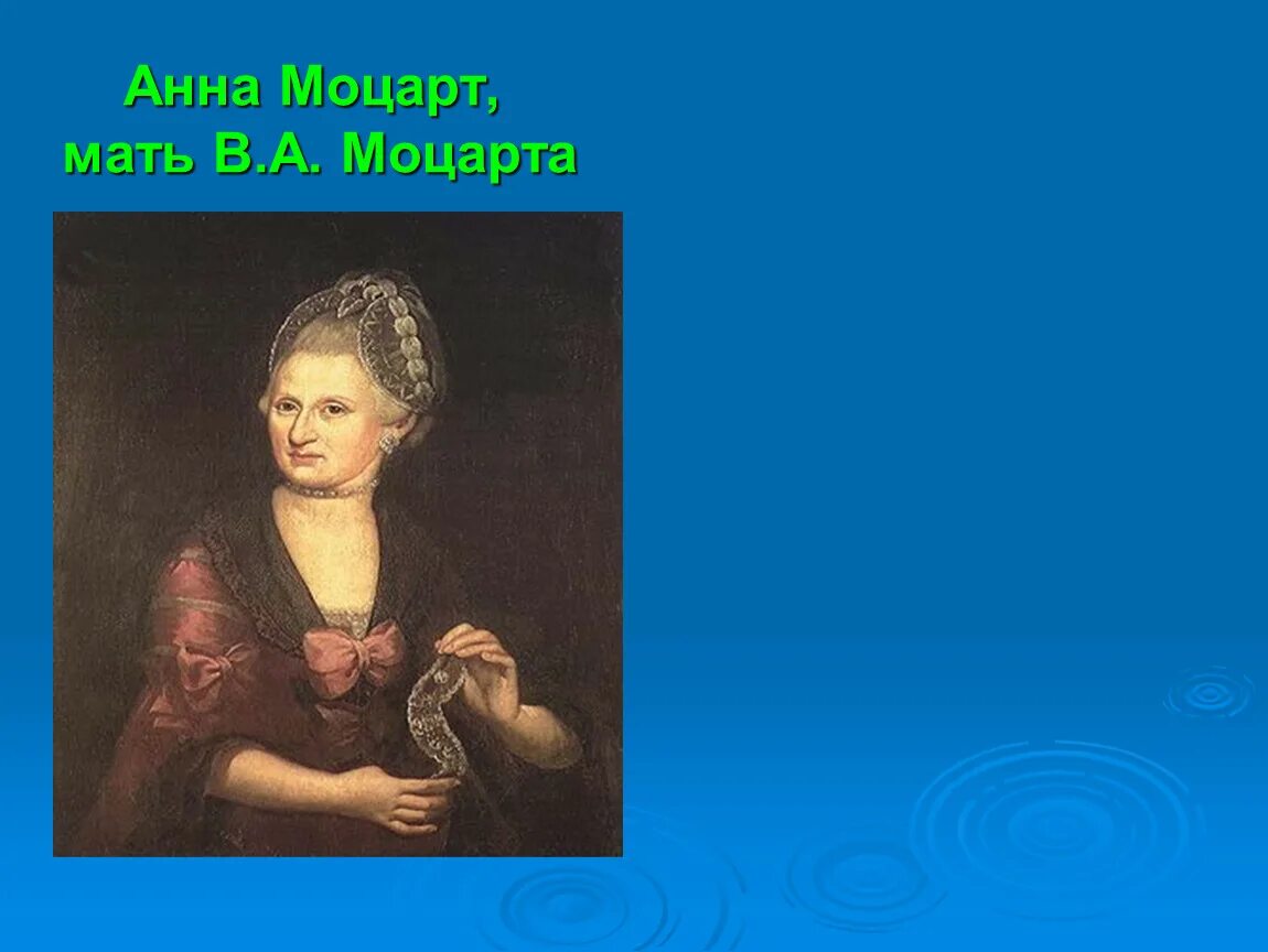 Как звали отца моцарта. Портрет Анны Марии Моцарт матери. Родители Моцарта.