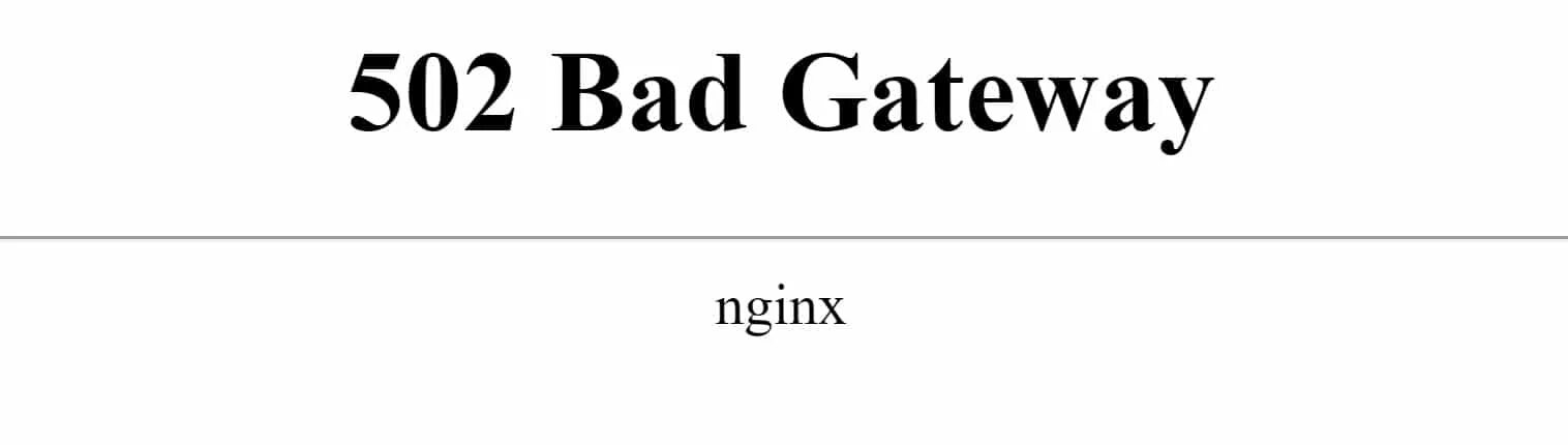 Неверный шлюз. 502 Bad Gateway nginx/1.18.0. 502 Bad Gateway nginx/1.19.6. 502 Неверный шлюз. 502 Bad Gateway nginx/1.14.2.