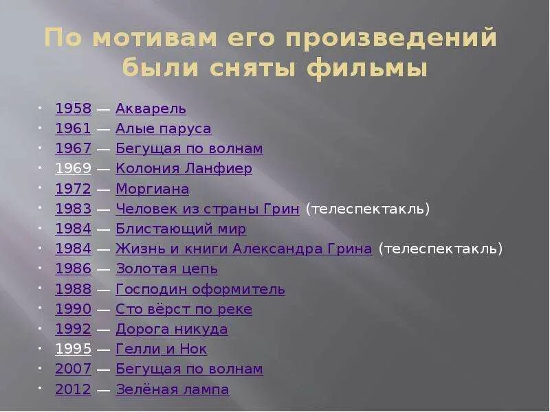 Даны 8 произведений. Произведения Грина список. Произведения Грина самые известные.