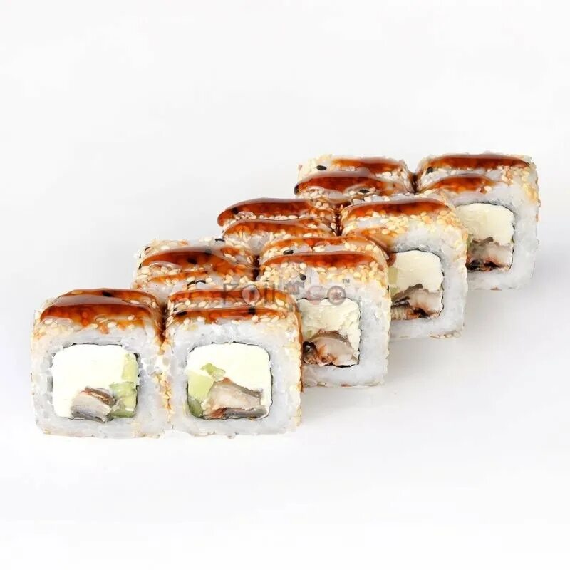 калифорния в кунжуте с угрем. дайкон в ролле с угрем. унаги филадельфия маки. филадельфия унаги канада. филадельфия такуан.