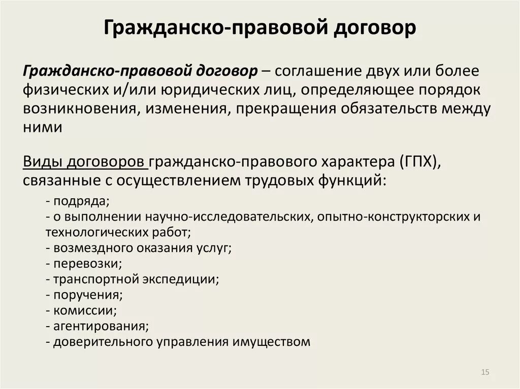 Гражданско правовой договор список. Гражданскопровоой договор. Грпжданскоправовоц договор. Виды договоров ГПХ. Гражданско правовой договор эть.