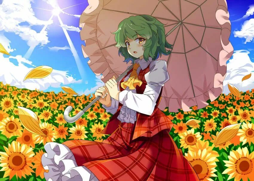 Юка кадзами. Тохо зеленоволосая юка. Yuuka. Yuuka. Юка кадзами тохо.