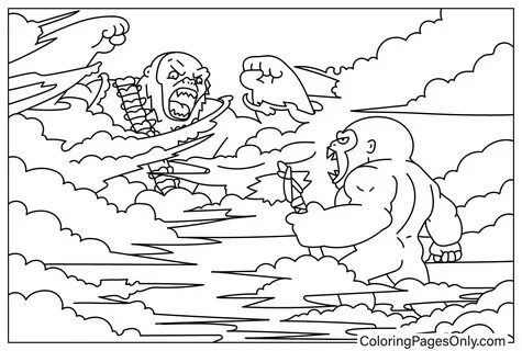 Godzilla x Kong Coloring Sheet for Kids - Free Printable Coloring Pages.