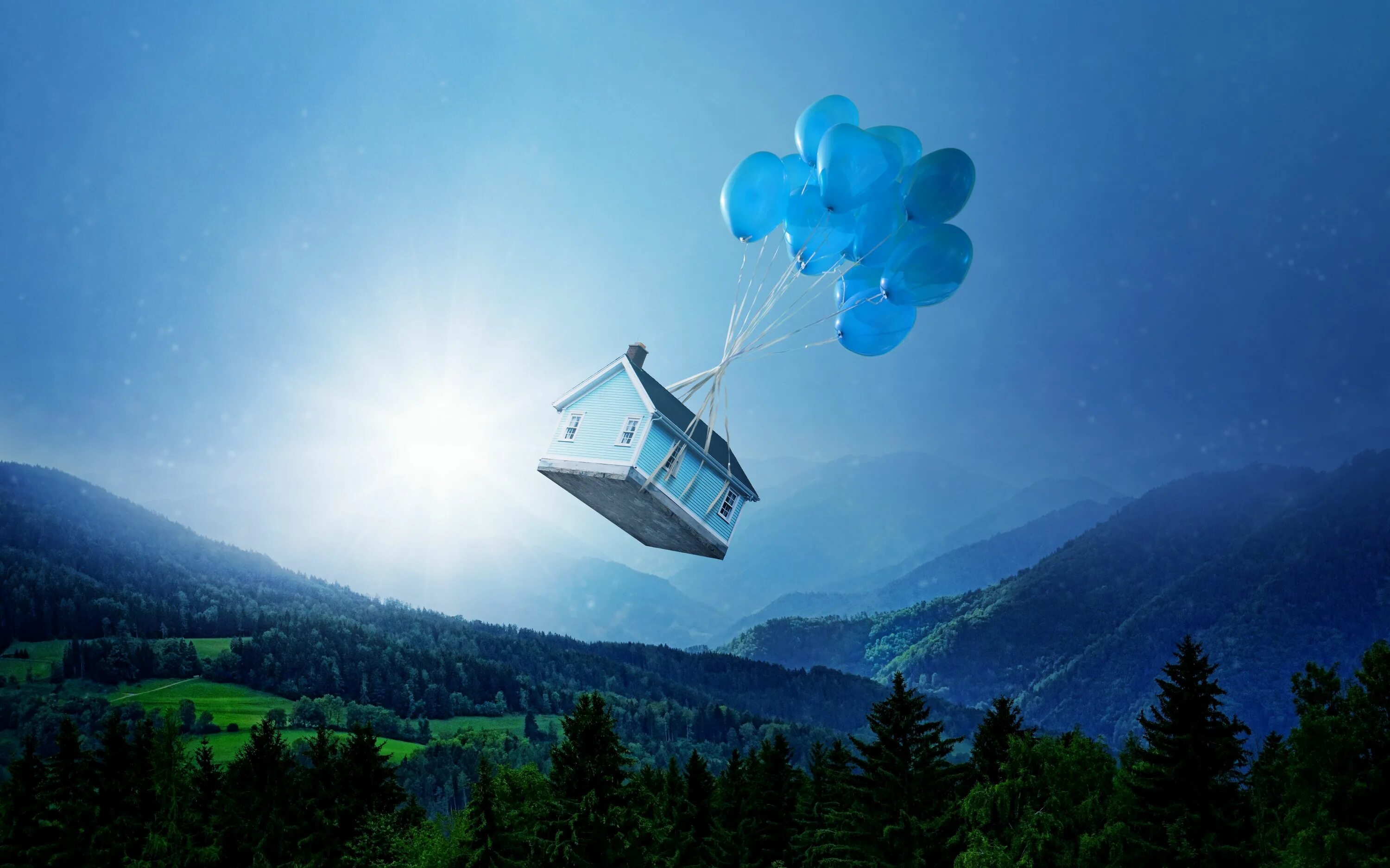 Летающий дом 4. Летающий дом. Летающий домик. Летающий дом на шариках. Домик летящий на воздушных шарах.