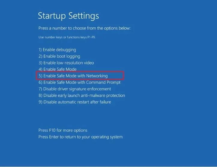 Startup settings