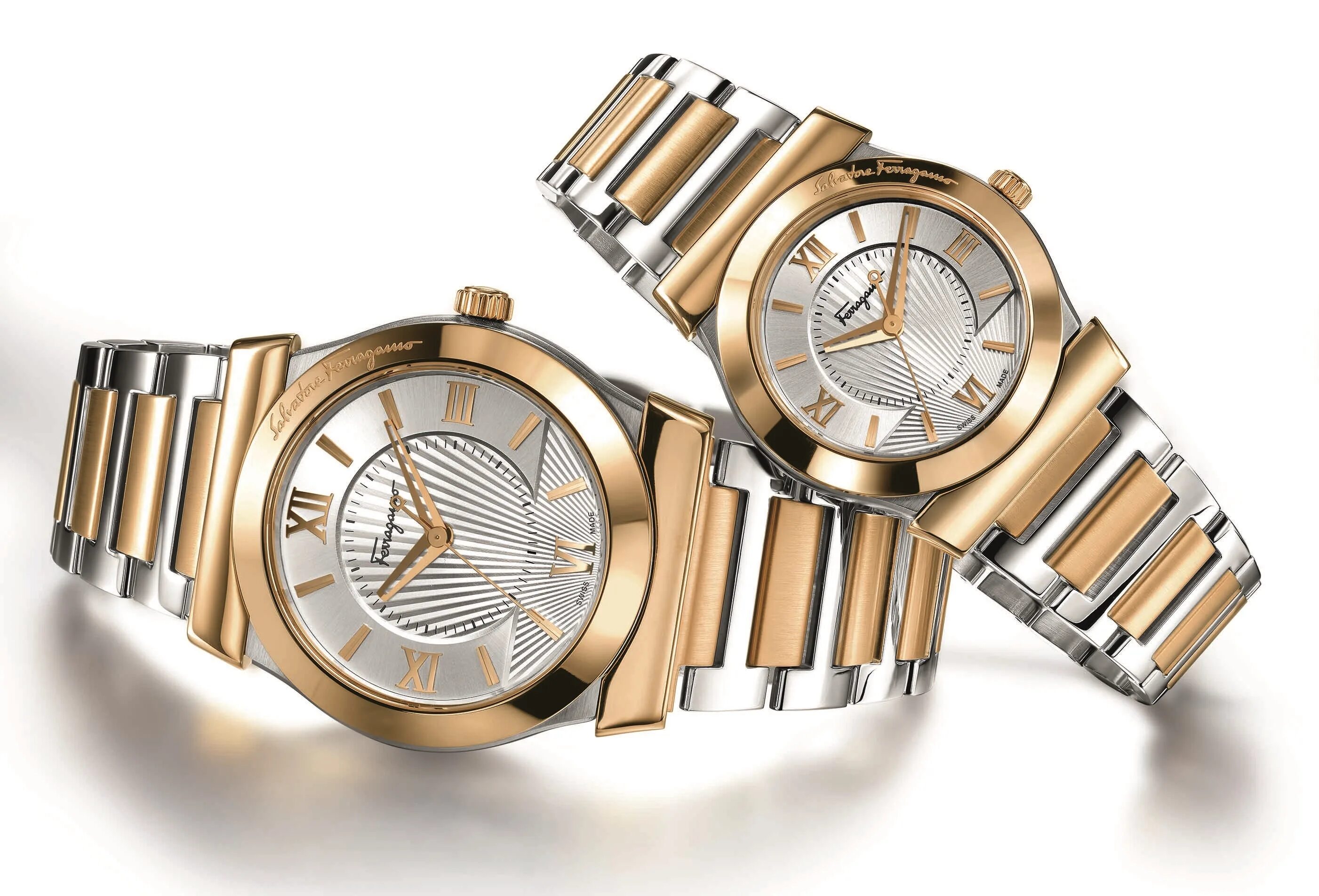 Ferragamo Vega. Two watches. Часы 2. Ferragamo 35mm two-Tone Stainless Steel Bracelet watch.